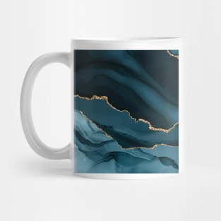 Watercolor Agate in Slate Blue with Glitter Veins Mug